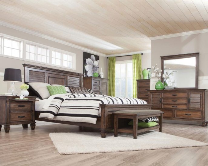 Modal Additional Images for Franco Wood Eastern King Panel Bed Burnished Oak