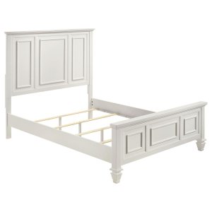 (image for) Sandy Beach Wood Eastern King Panel Bed Cream White