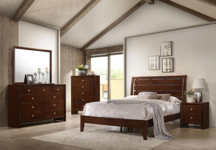 Modal Additional Images for Serenity Wood Full Panel Bed Rich Merlot