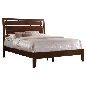 (image for) Serenity Wood Eastern King Panel Bed Rich Merlot
