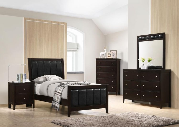 Modal Additional Images for Carlton Wood Twin Panel Bed Cappuccino