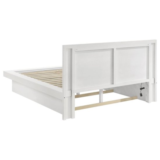 Jessica 4-piece Eastern King LED Bedroom Set Cream White