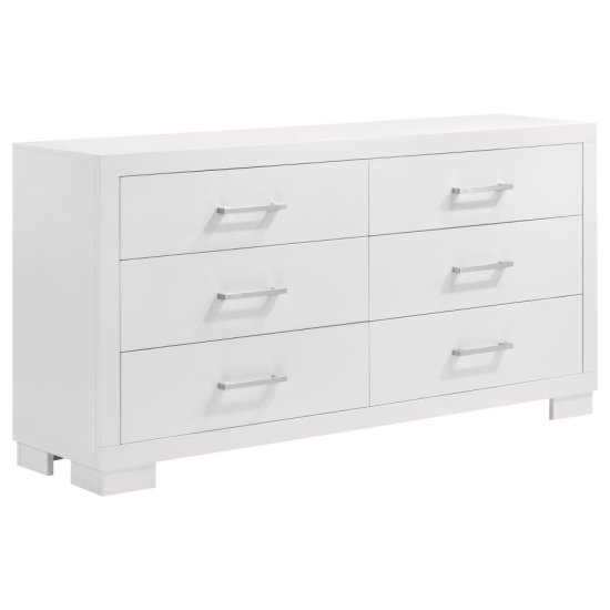 Jessica 4-piece Eastern King LED Bedroom Set Cream White