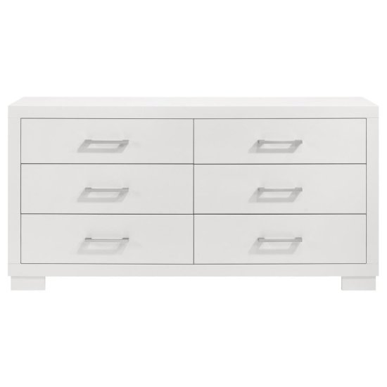 Jessica 4-piece Eastern King LED Bedroom Set Cream White