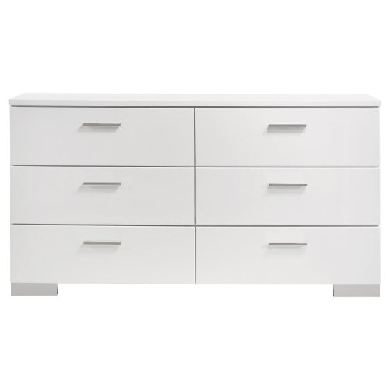 Felicity 4-piece Full Bedroom Set White High Gloss