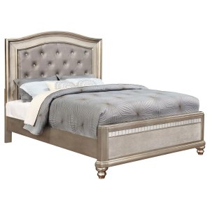 (image for) Bling Game Wood Queen Panel Bed Metallic Platinum