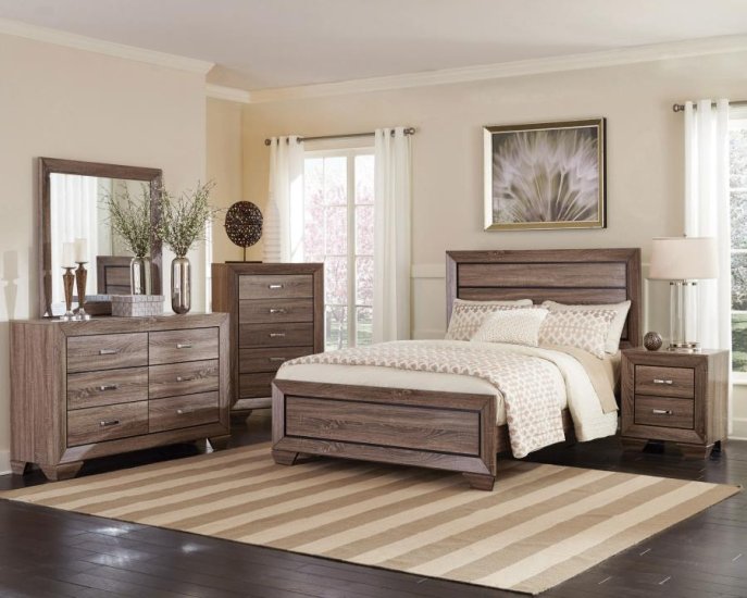 Modal Additional Images for Kauffman Wood Queen Panel Bed Washed Taupe