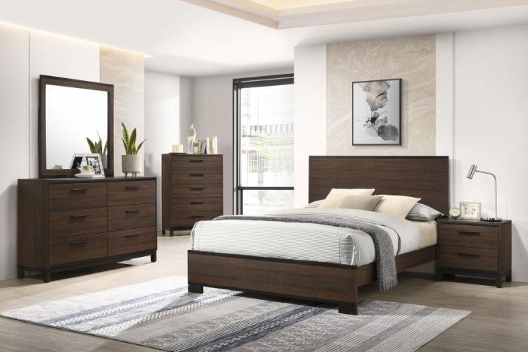 Modal Additional Images for Edmonton Wood Queen Panel Bed Rustic Tobacco