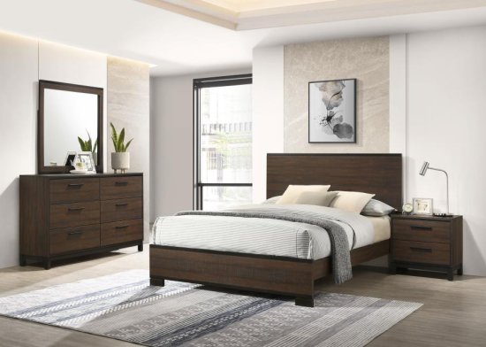 (image for) Edmonton 4-piece Queen Bedroom Set Rustic Tobacco
