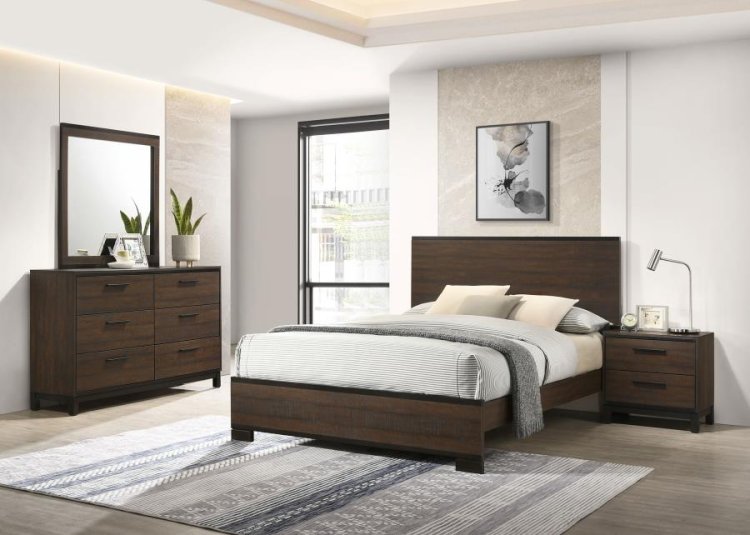 (image for) Edmonton 4-piece Queen Bedroom Set Rustic Tobacco