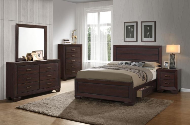 Modal Additional Images for Kauffman Wood Queen Storage Panel Bed Dark Cocoa