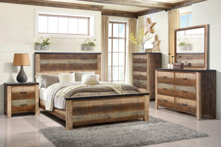 Modal Additional Images for Sembene Eastern King Panel Bed Antique Multi-color