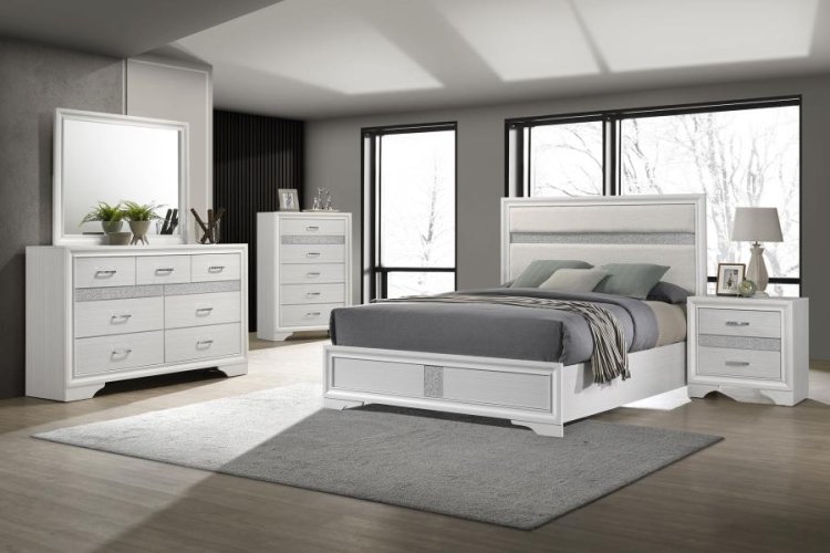 Modal Additional Images for Miranda 54-inch Upholstered Full Panel Bed White