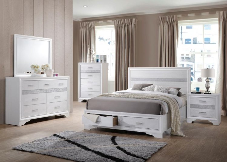 Modal Additional Images for Miranda 51-inch Wood Eastern King Storage Panel Bed White