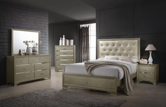 (image for) Beaumont 4-piece Eastern King Bedroom Set Champagne