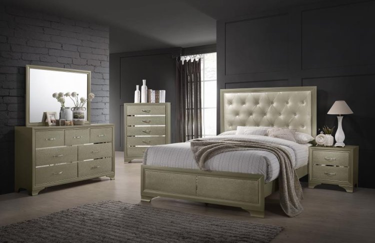 Modal Additional Images for Beaumont Wood Queen Panel Bed Champagne