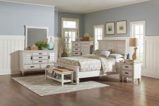 (image for) Franco 4-piece Queen Bedroom Set Distressed White