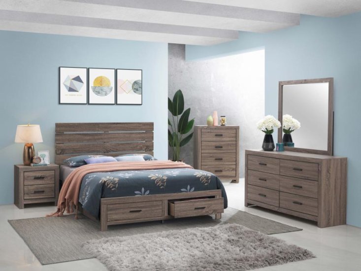 Modal Additional Images for Brantford Wood Eastern King Storage Panel Bed Barrel Oak