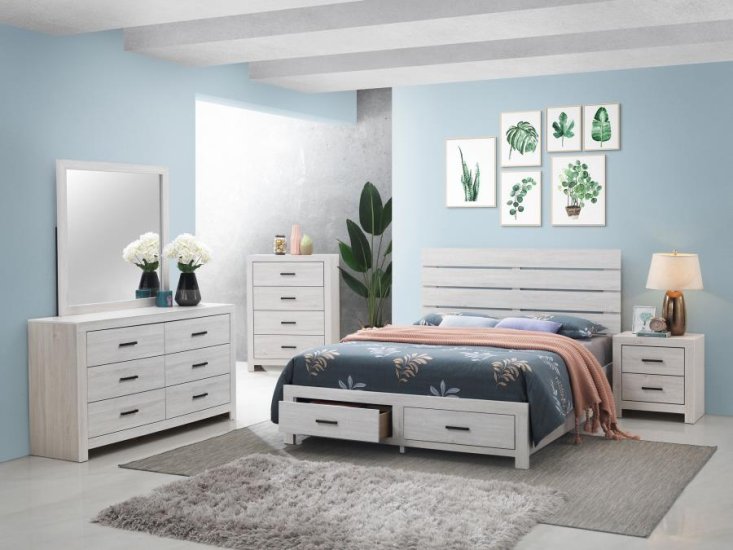 Modal Additional Images for Brantford Wood Queen Storage Panel Bed Coastal White