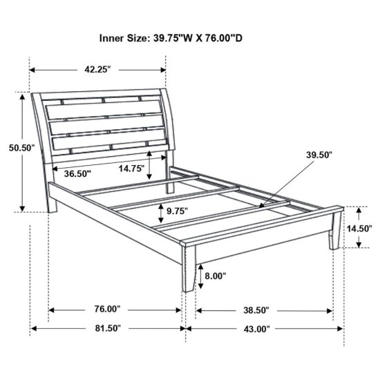 Serenity 4-piece Twin Bedroom Set Mod Grey