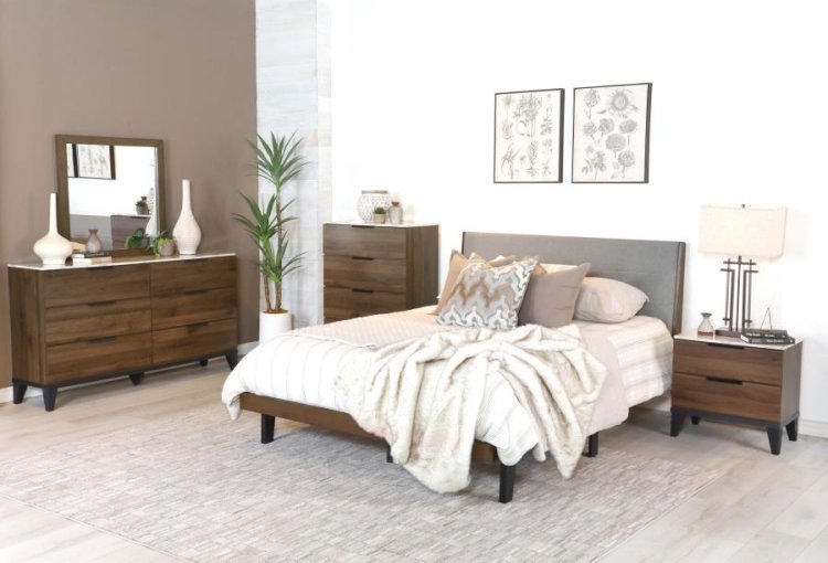Modal Additional Images for Mays Wood Eastern King Panel Bed Walnut
