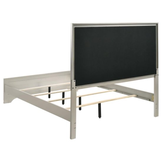 Salford Wood Queen Panel Bed Metallic Sterling 