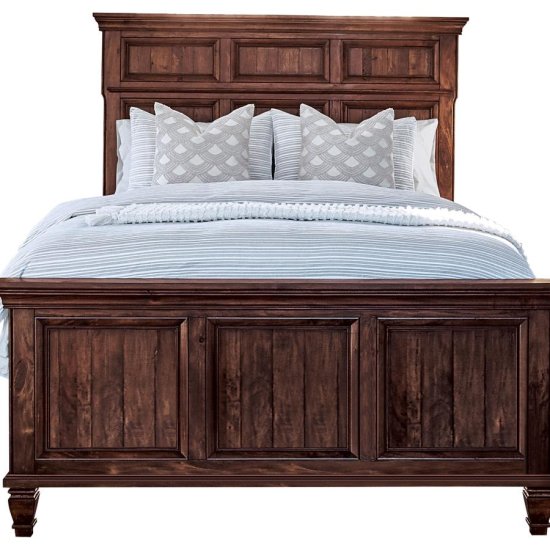 Avenue Wood Queen Panel Bed Weathered Burnished Brown