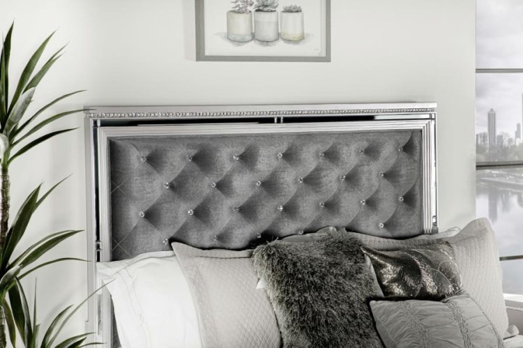 Eleanor Wood Queen Panel Bed Metallic Mercury