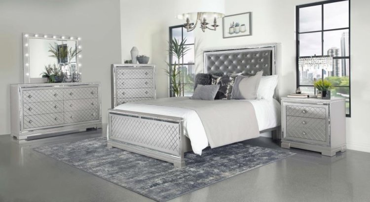 Modal Additional Images for Eleanor Wood Queen Panel Bed Metallic Mercury