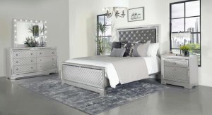 (image for) Eleanor 4-piece Queen Bedroom Set Metallic Mercury