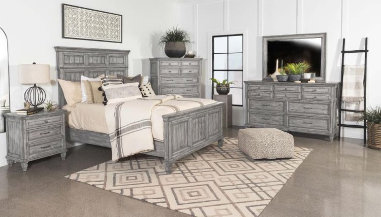 Modal Additional Images for Avenue Wood Queen Panel Bed Weathered Grey