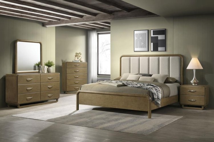 Modal Additional Images for Amsbury 56-inch Upholstered Queen Bed Nutmeg