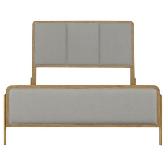 Arini Upholstered Eastern King Panel Bed Sand Wash and Grey
