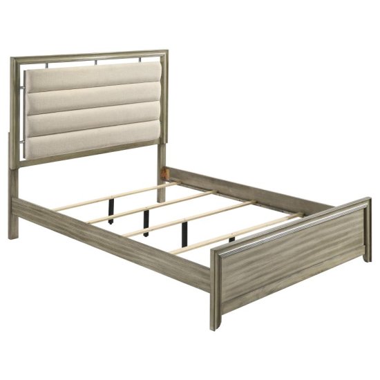 (image for) Giselle Wood Eastern King Panel Bed Rustic Beige