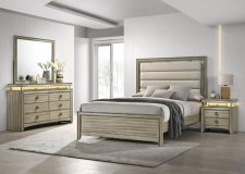 (image for) Giselle 4-piece Eastern King Bedroom Set Rustic Beige