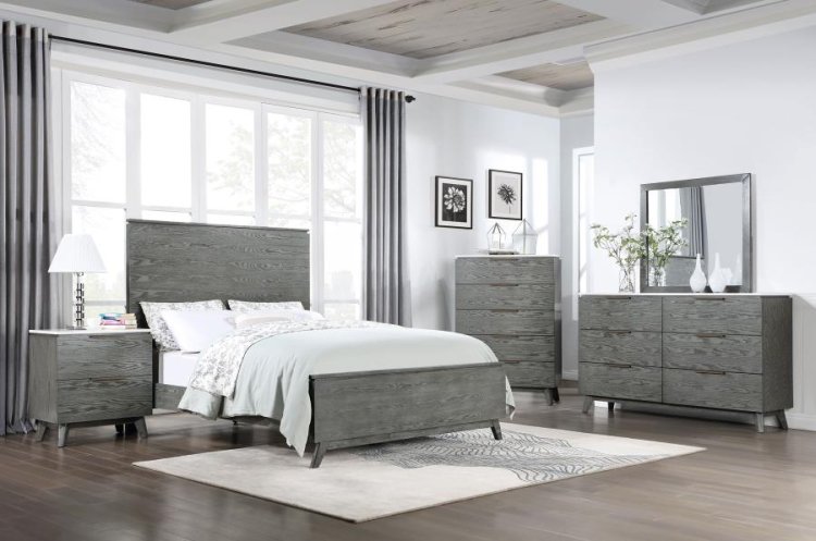 Modal Additional Images for Nathan Wood Eastern King Panel Bed Grey