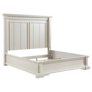 (image for) Evelyn Queen Panel Bed with Headboard Lighting Antique White