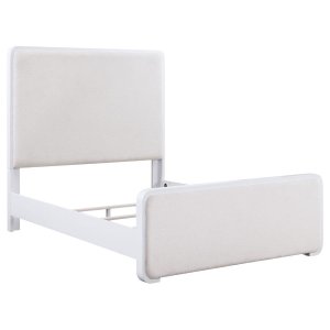 (image for) Anastasia Upholstered Queen Panel Bed Pearl White