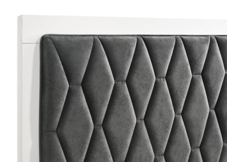 Sonora Queen Upholstered Panel Bed White 