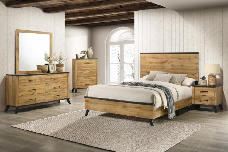Modal Additional Images for Kaywood 51-inch Eastern King Panel Bed Natural Pine