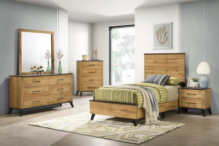 Modal Additional Images for Kaywood 51-inch Twin Panel Bed Natural Pine