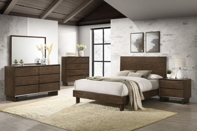 Modal Additional Images for Glenwood 48-inch Eastern King Platform Panel Bed Warm Brown