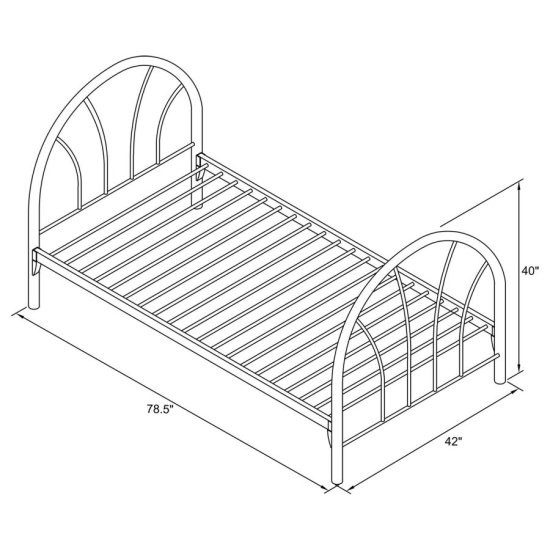 Modal Additional Images for Marjorie Metal Twin Open Frame Bed Blue