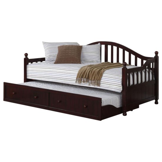 (image for) Dan Ryan Wood Twin Daybed with Trundle Cappuccino