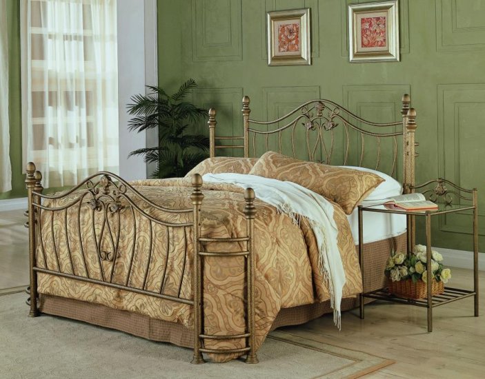 Modal Additional Images for Sydney Metal Eastern King Open Frame Bed Brushed Gold