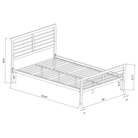 Modal Additional Images for Cooper Metal Queen Open Frame Bed Silver