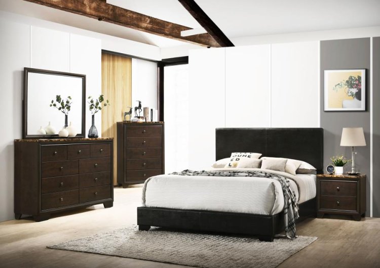 Modal Additional Images for Conner Upholstered Eastern King Panel Bed Black