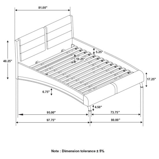 Modal Additional Images for Jeremaine Upholstered Eastern King Sleigh Bed Black