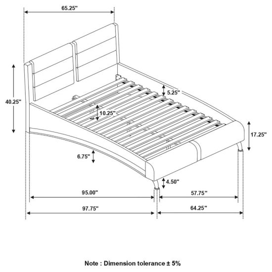 Modal Additional Images for Jeremaine Upholstered Queen Sleigh Bed Black