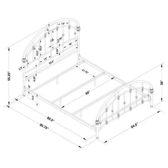 Modal Additional Images for Rowan Metal Queen Open Frame Bed Dark Bronze